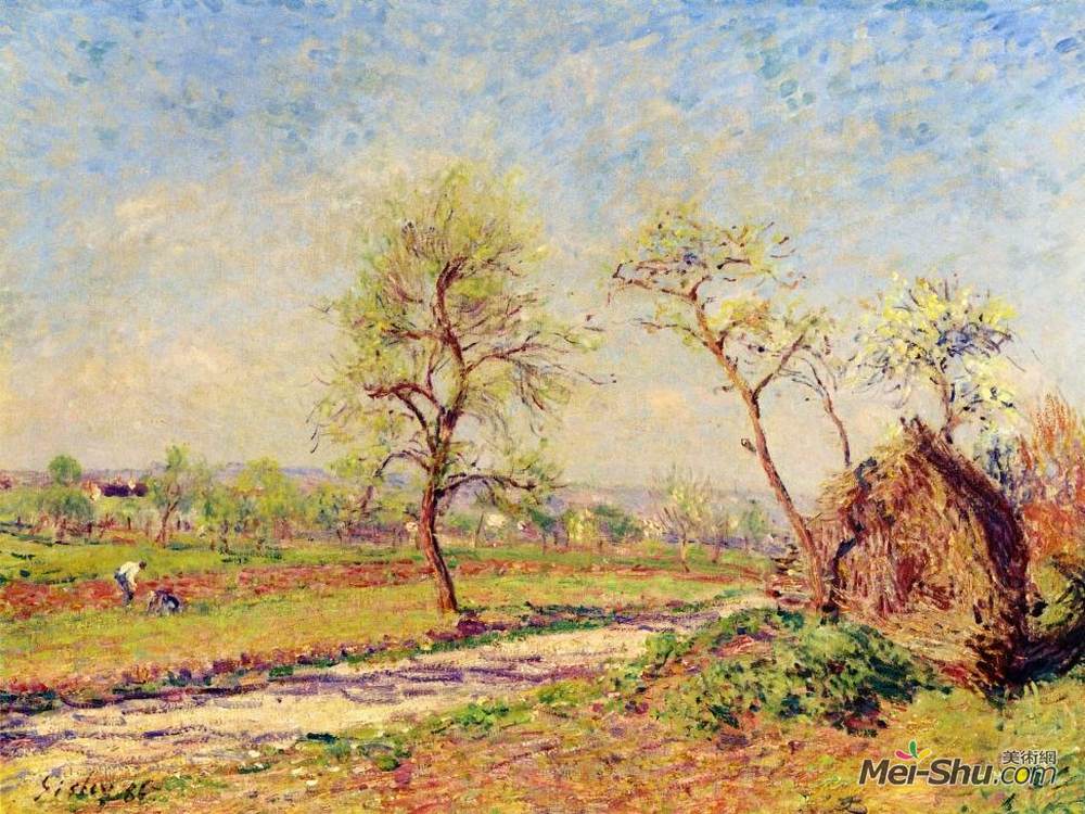 阿尔弗莱德·西斯莱(Alfred Sisley)高清作品《Road at Veneux》