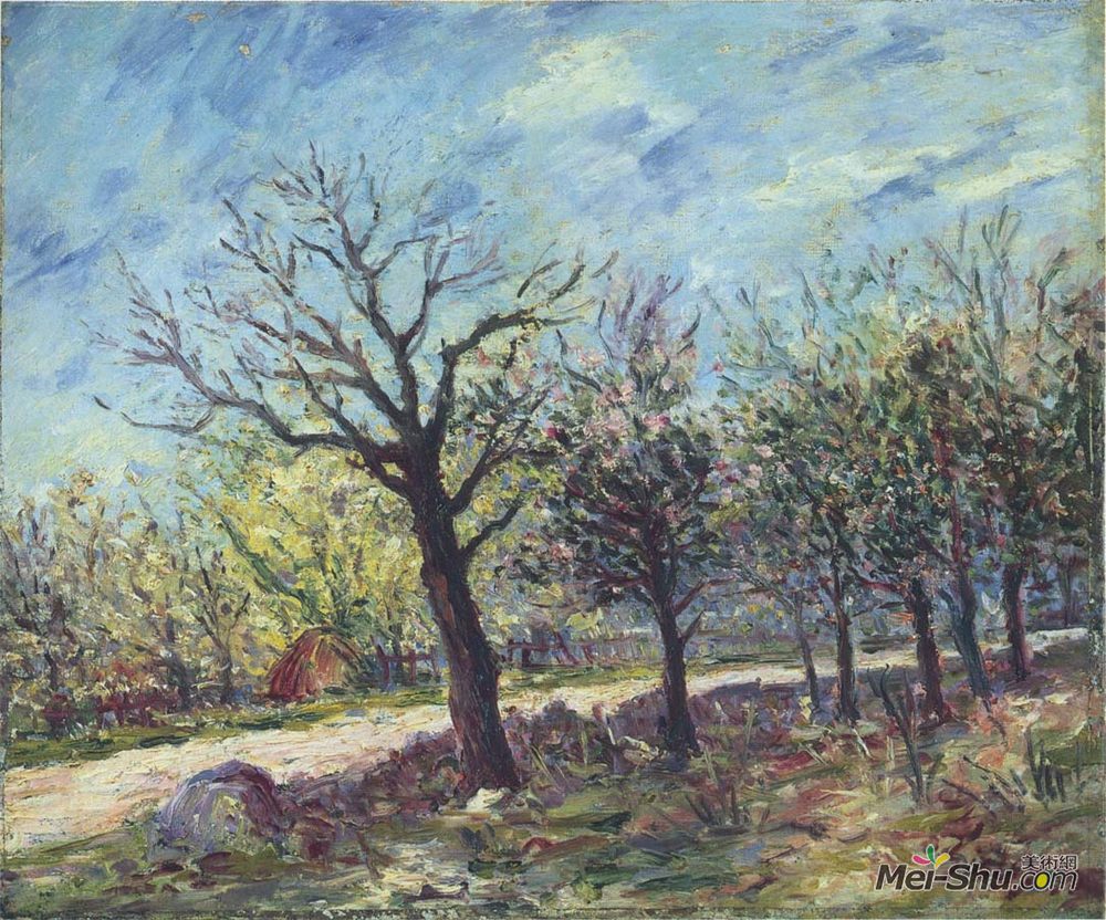 阿尔弗莱德·西斯莱(Alfred Sisley)高清作品《Sablons in Spring》