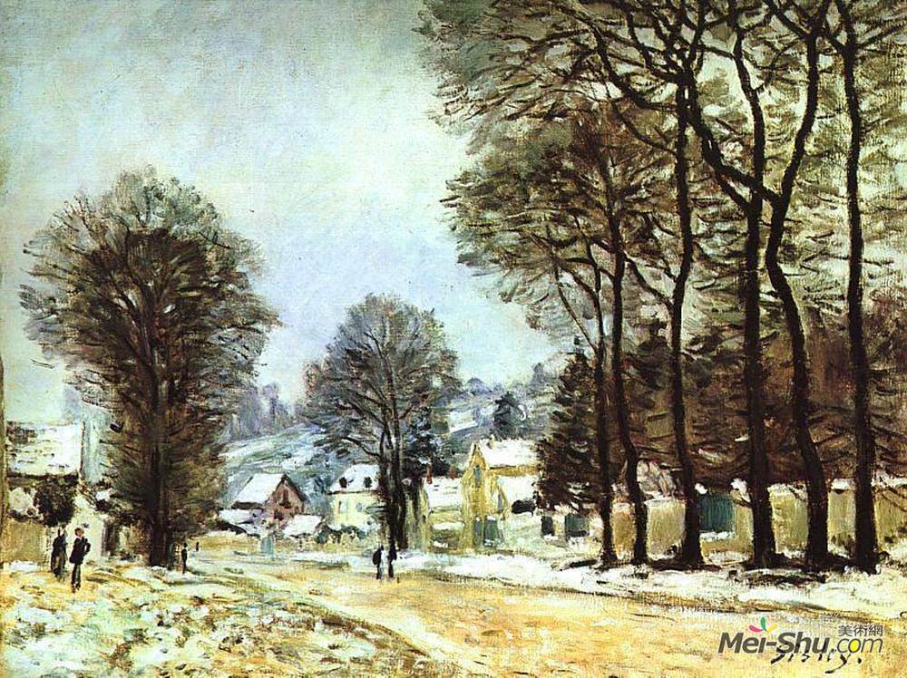 阿尔弗莱德·西斯莱(Alfred Sisley)高清作品《路易威登的雪》