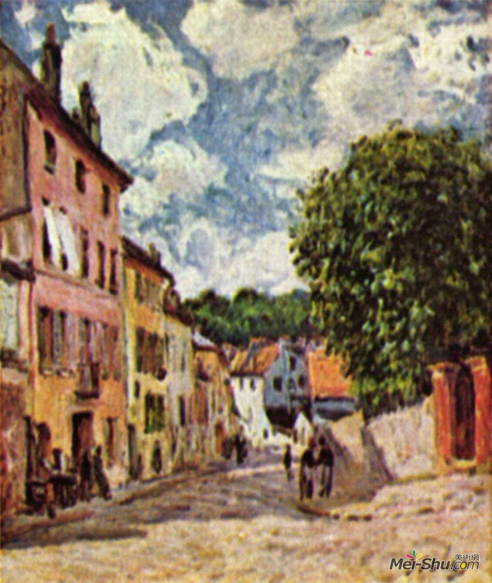 阿尔弗莱德·西斯莱(Alfred Sisley)高清作品《滨海莫里特街》