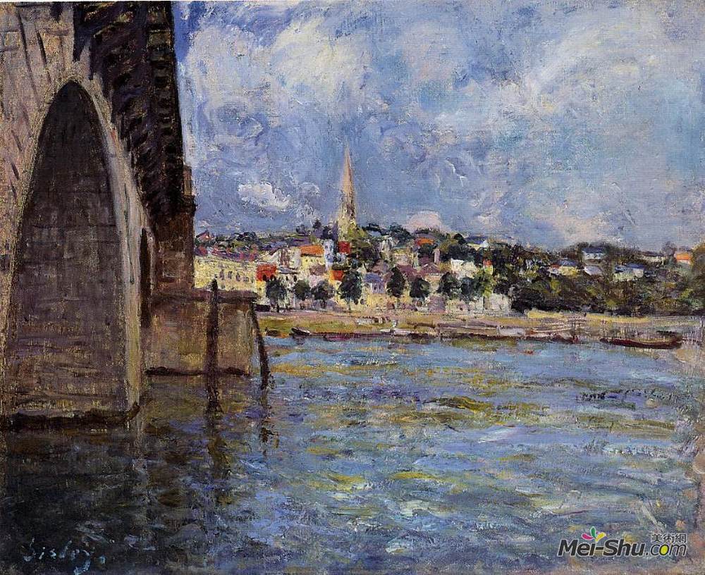 阿尔弗莱德·西斯莱(Alfred Sisley)高清作品《圣云桥》