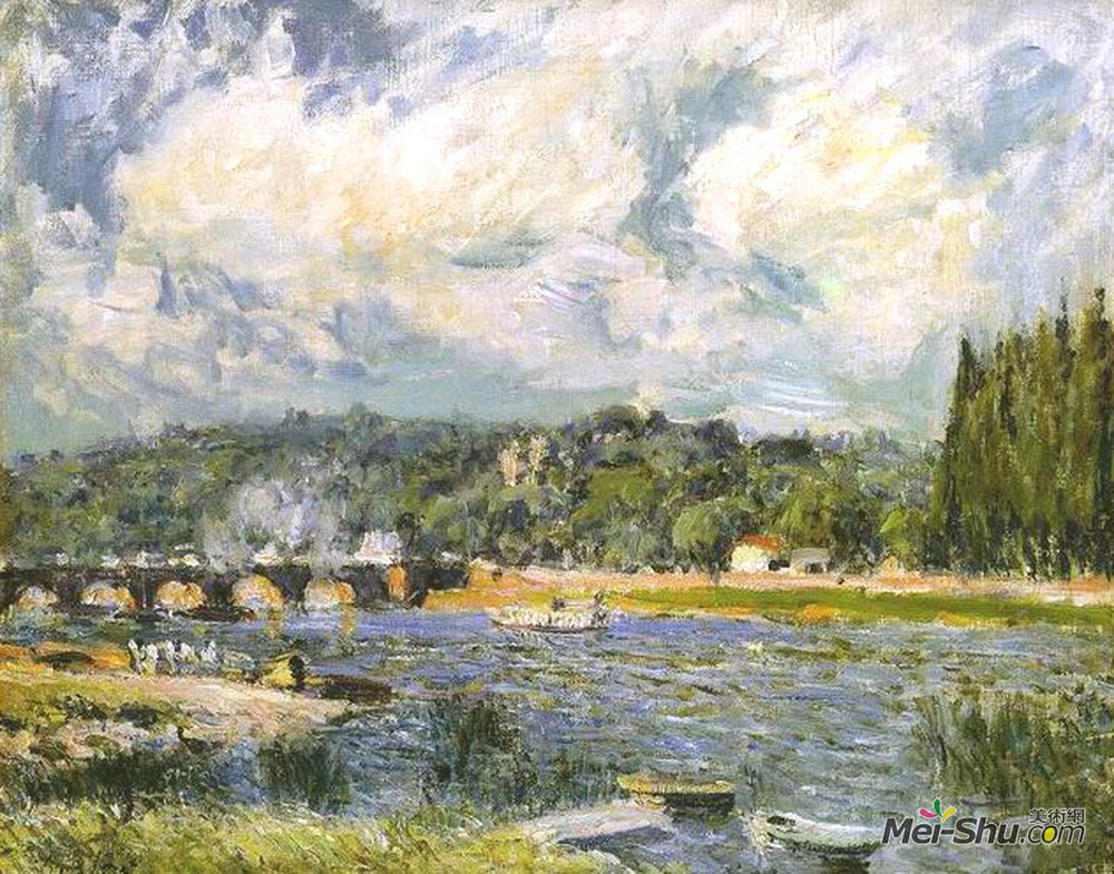 阿尔弗莱德·西斯莱(Alfred Sisley)高清作品《塞维斯桥》