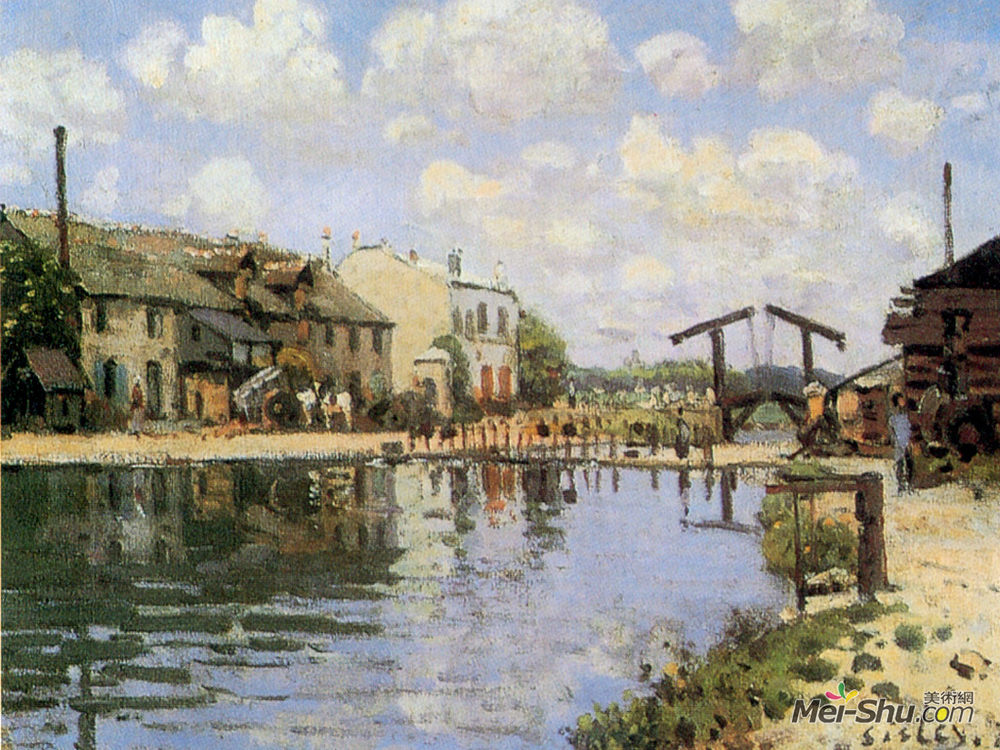 《《圣马丁运河》阿尔弗莱德·西斯莱(alfred sisley)