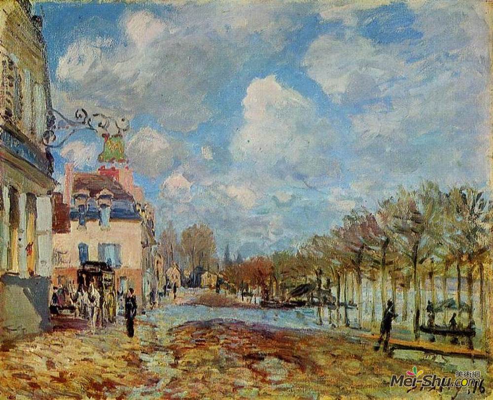 阿尔弗莱德·西斯莱(Alfred Sisley)高清作品《马里港洪水》