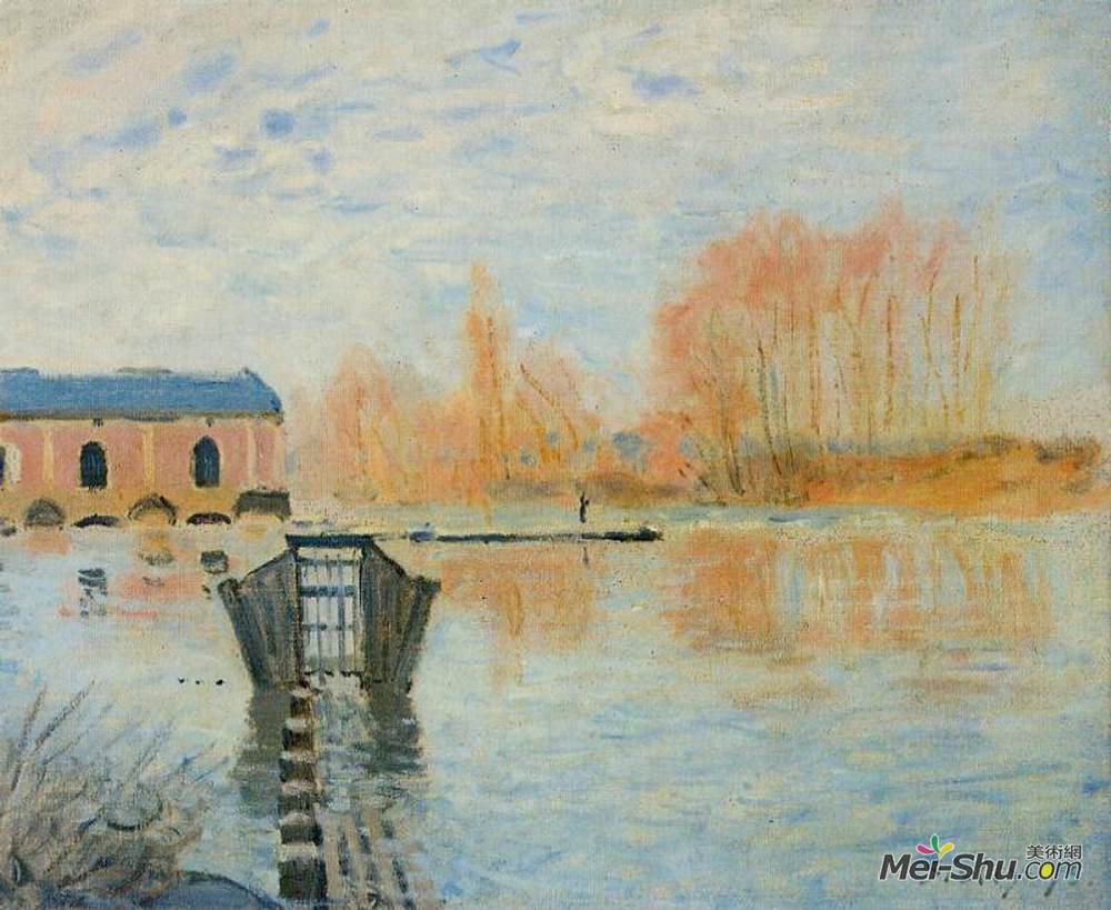 阿尔弗莱德·西斯莱(Alfred Sisley)高清作品《泥泞机器与大坝》