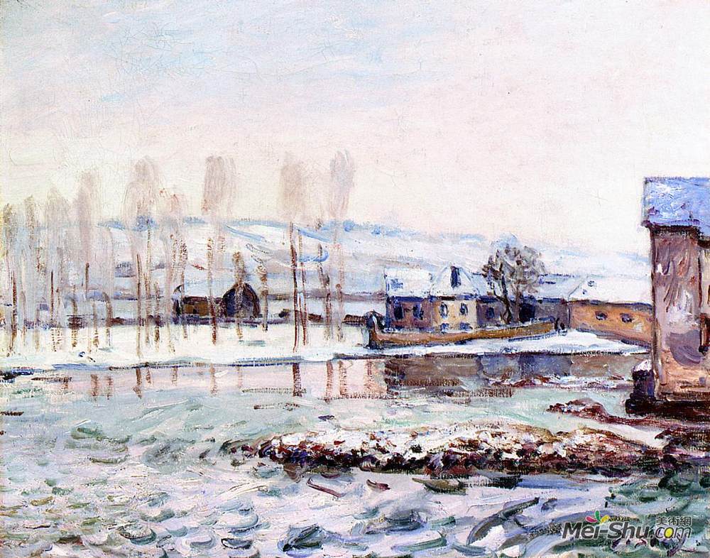 阿尔弗莱德·西斯莱(Alfred Sisley)高清作品《莫雷的米尔斯》