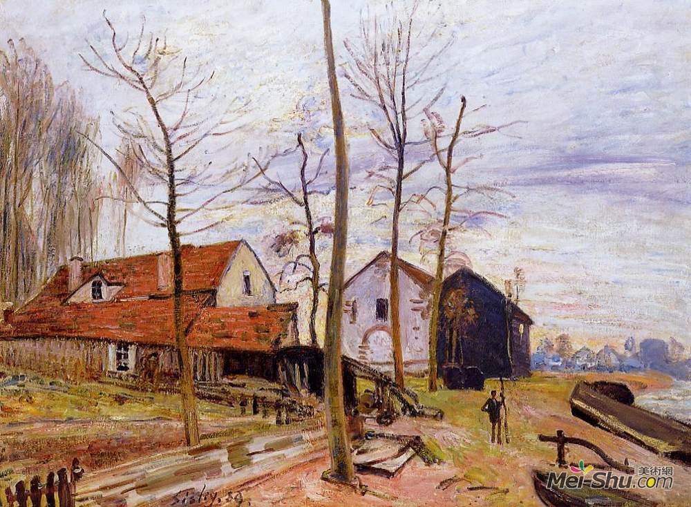 阿尔弗莱德·西斯莱(Alfred Sisley)高清作品《黎明的米尔斯》