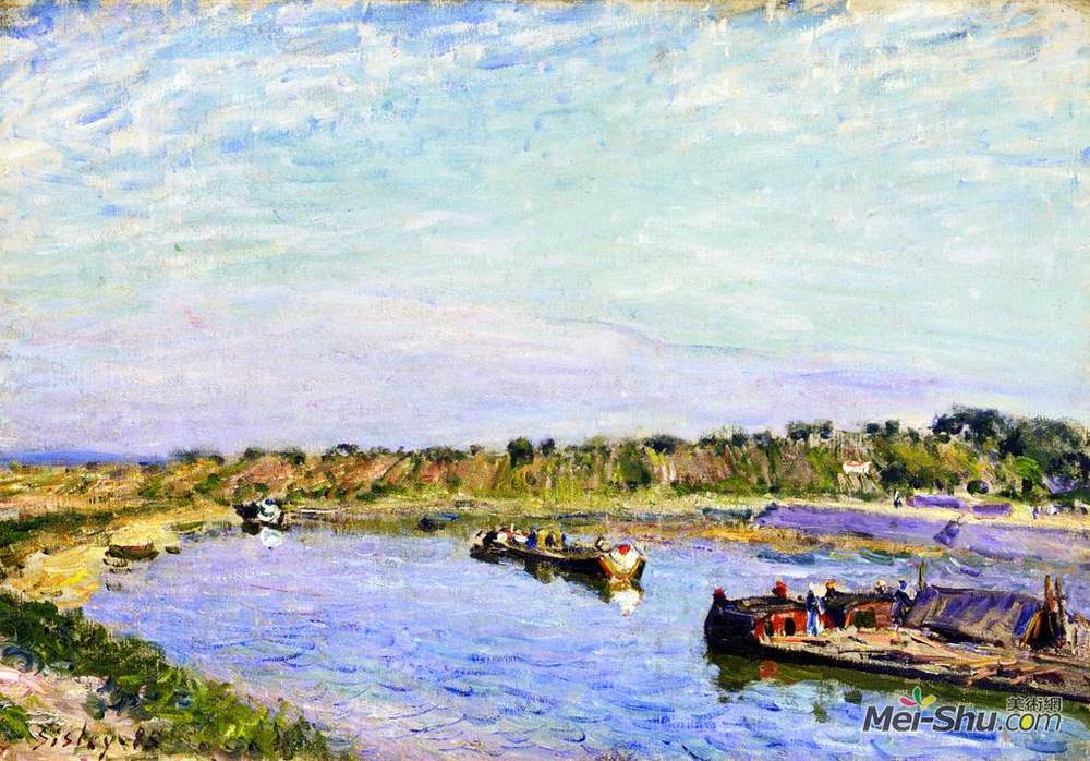 阿尔弗莱德·西斯莱(Alfred Sisley)高清作品《圣妈咪港》