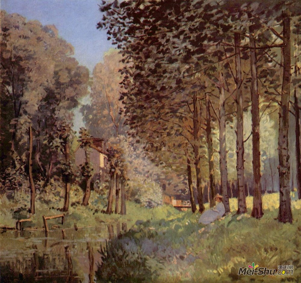 阿尔弗莱德·西斯莱(Alfred Sisley)高清作品《The rest beside d`un Cre》