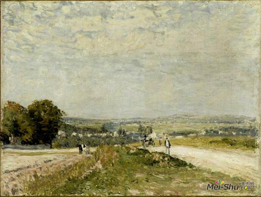 阿尔弗莱德·西斯莱(Alfred Sisley)高清作品《通往卢维奇和160的路》