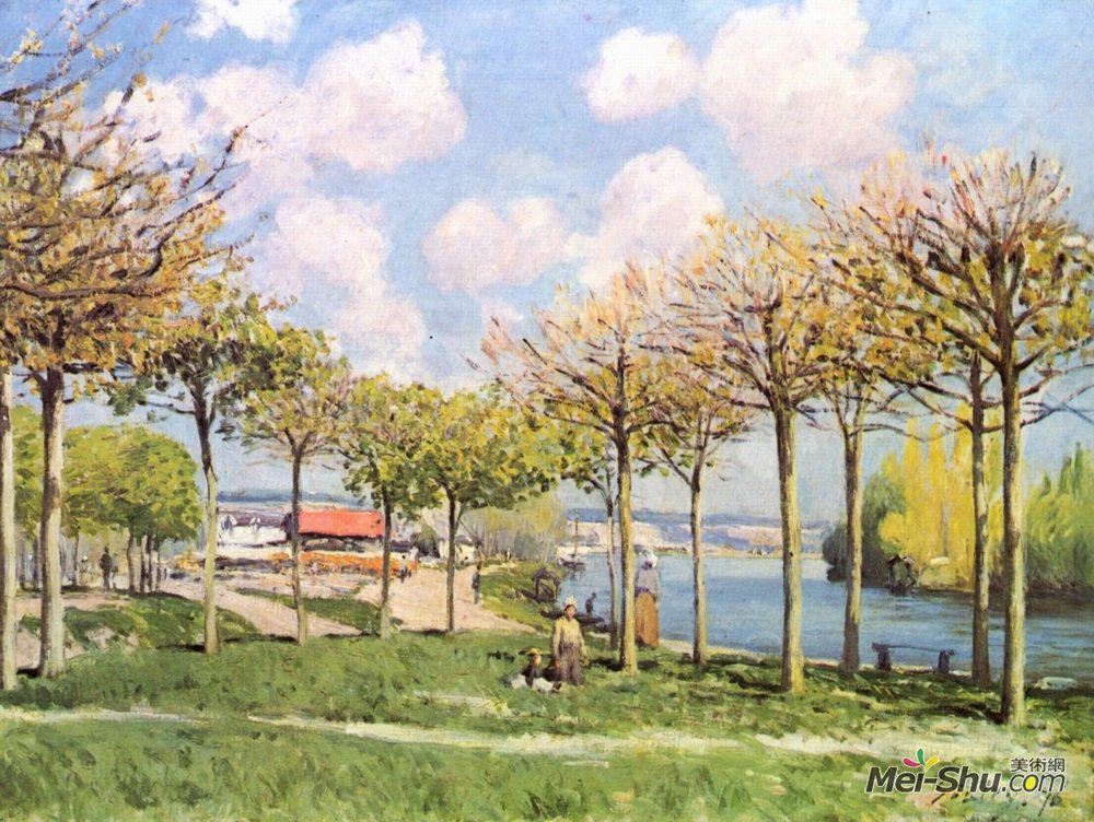 阿尔弗莱德·西斯莱(Alfred Sisley)高清作品《The Seine at Bougival》