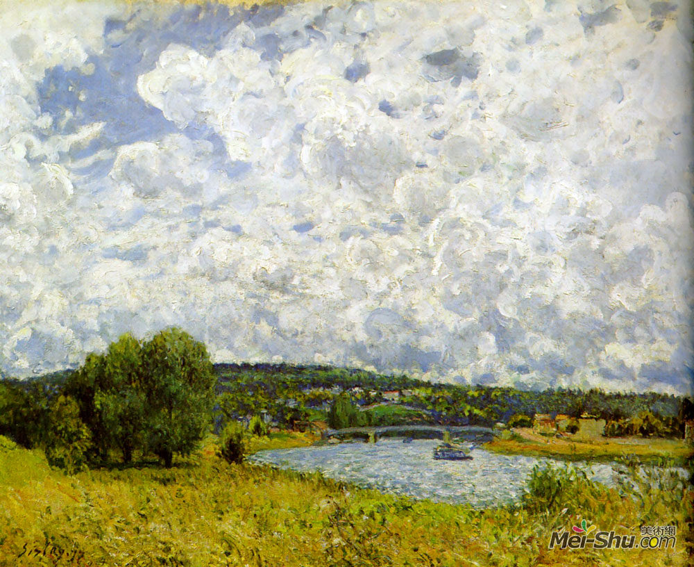 阿尔弗莱德·西斯莱(Alfred Sisley)高清作品《叙雷纳塞纳河》