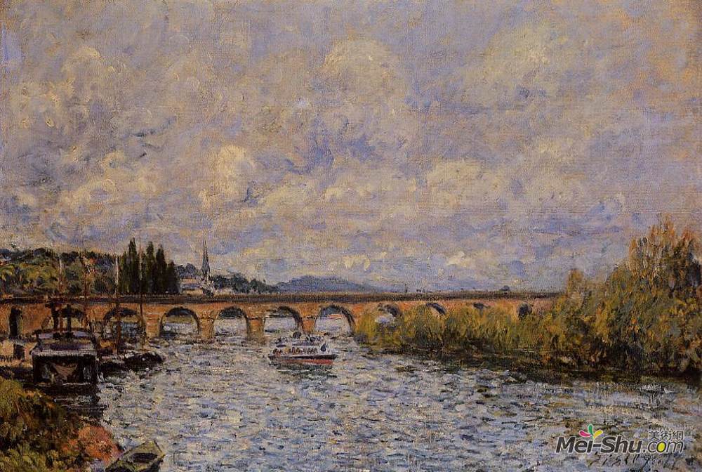 阿尔弗莱德·西斯莱(Alfred Sisley)高清作品《塞维斯桥》