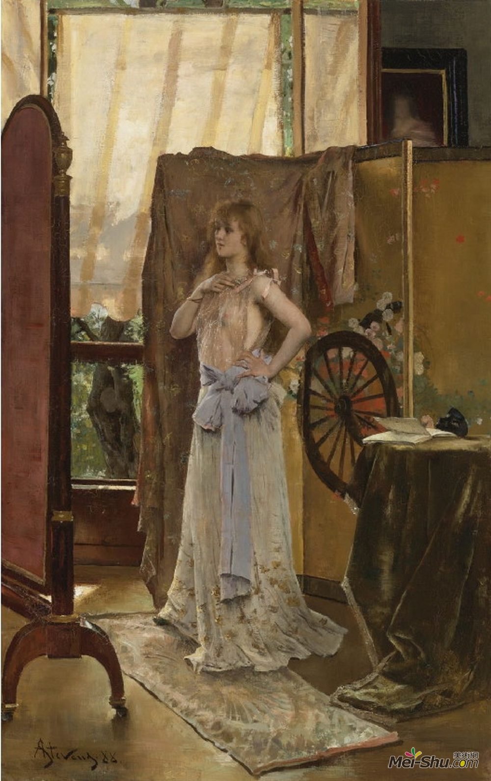 阿尔弗雷德·史蒂文斯(Alfred Stevens)高清作品《角色研究》