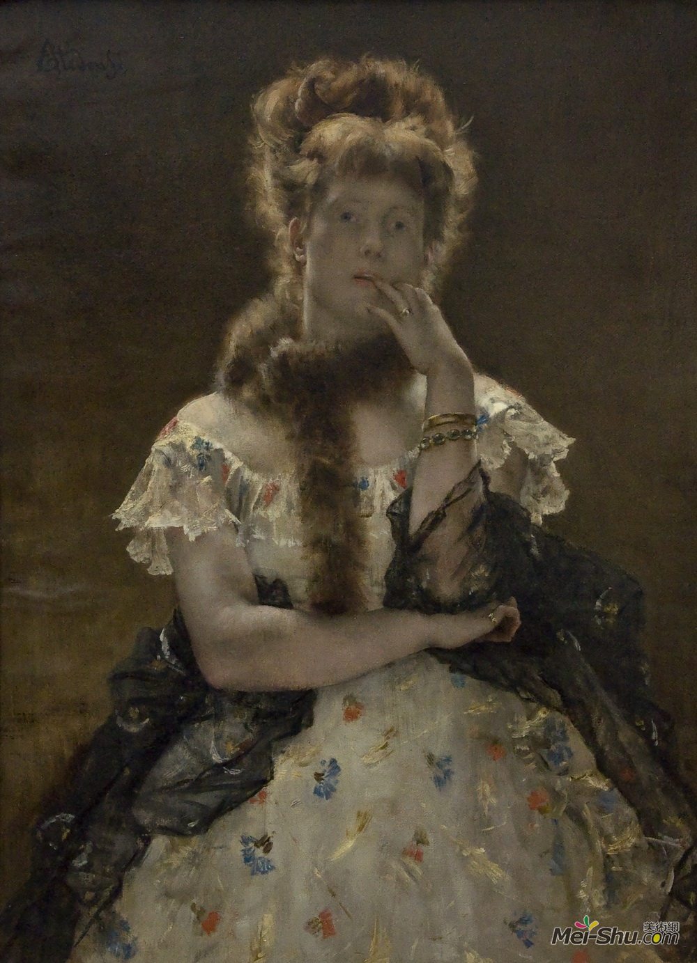阿尔弗雷德·史蒂文斯(Alfred Stevens)高清作品《巴黎斯芬克斯队》