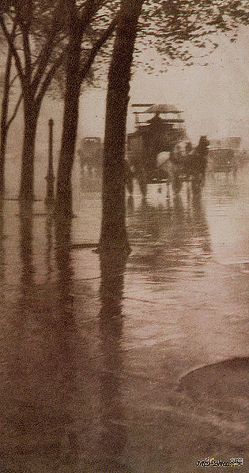 阿尔弗雷德·施蒂格利茨(Alfred Stieglitz)高清作品《春雨，客车》