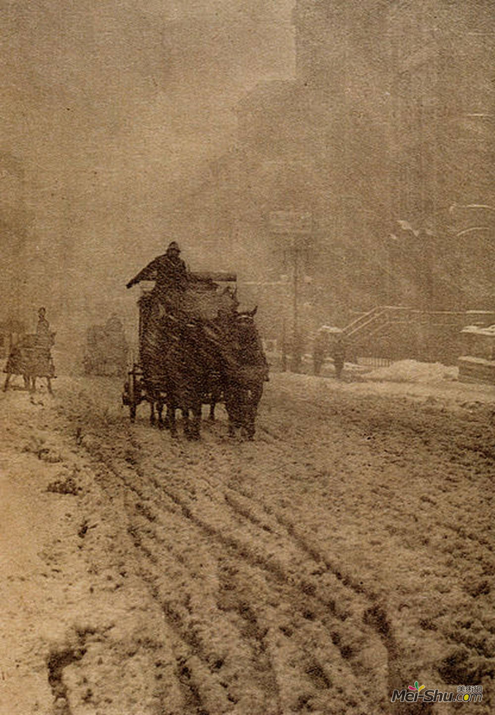 阿尔弗雷德·施蒂格利茨(Alfred Stieglitz)高清作品《冬天，第五大街》