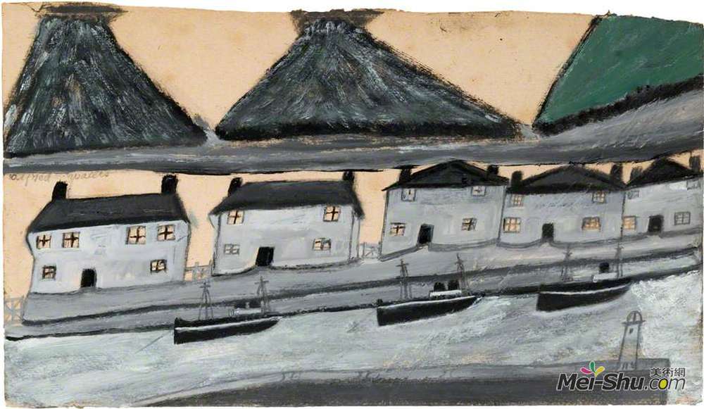 艾尔弗雷德沃利斯(Alfred Wallis)高清作品《房子和窑炉》