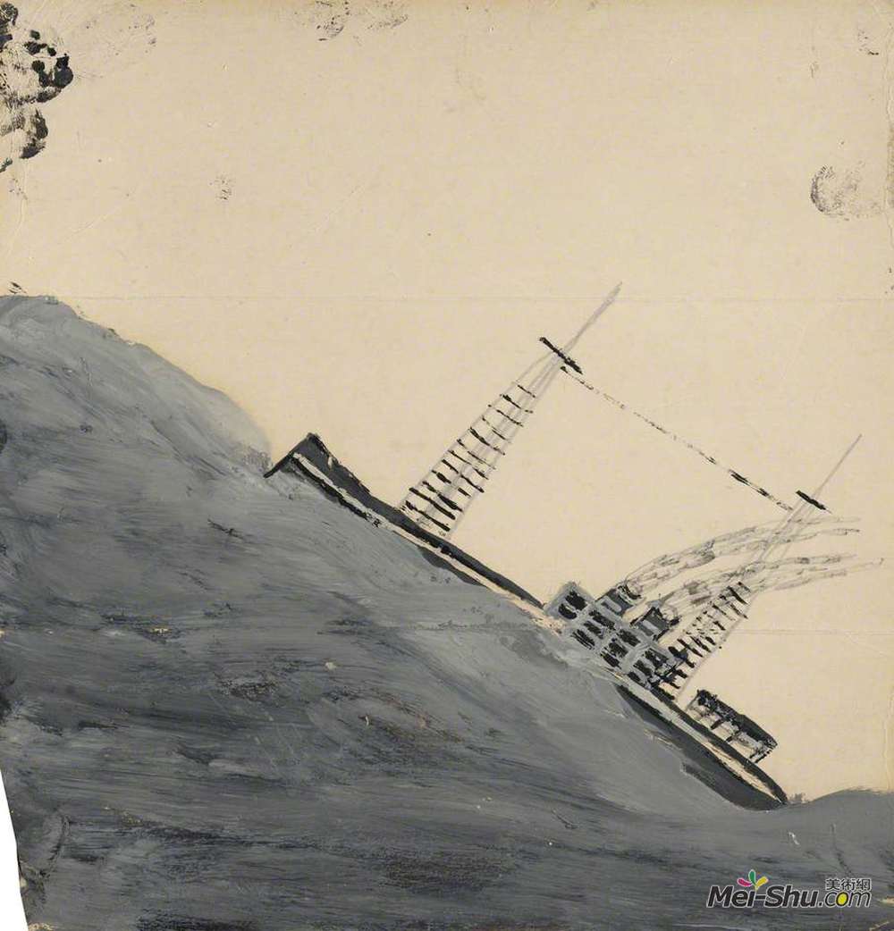 艾尔弗雷德沃利斯(Alfred Wallis)高清作品《机动船安装波浪》