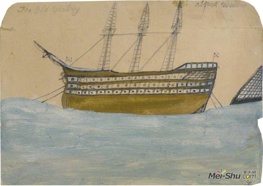 艾尔弗雷德沃利斯(Alfred Wallis)高清作品《The Old Victry, HMS 'Victory'》