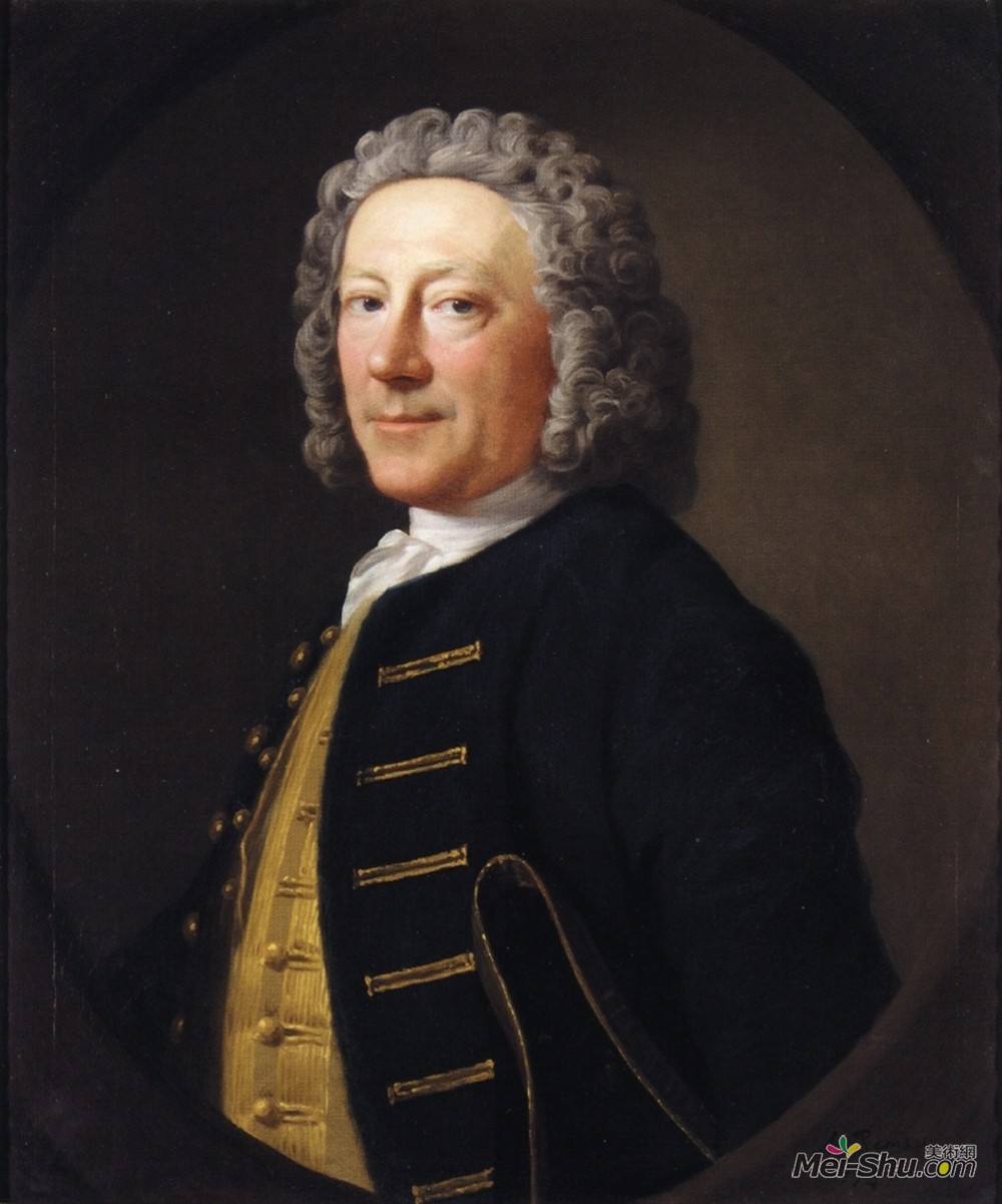 阿兰·雷姆赛(Allan Ramsay)高清作品《海军军官肖像》