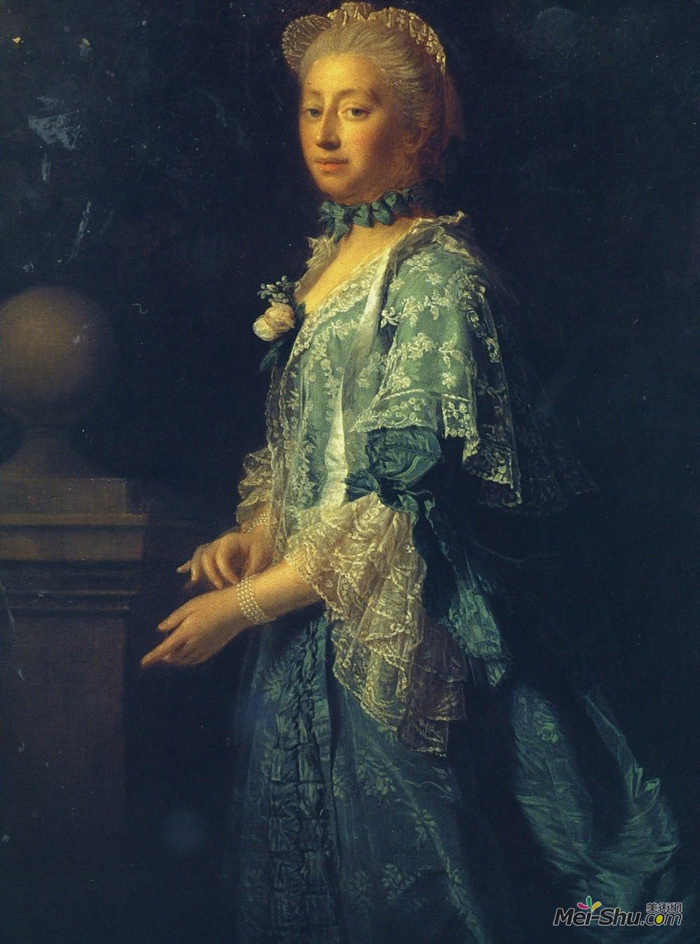 阿兰·雷姆赛(Allan Ramsay)高清作品《威尔士哥达公主萨克斯·奥古斯塔的肖像》