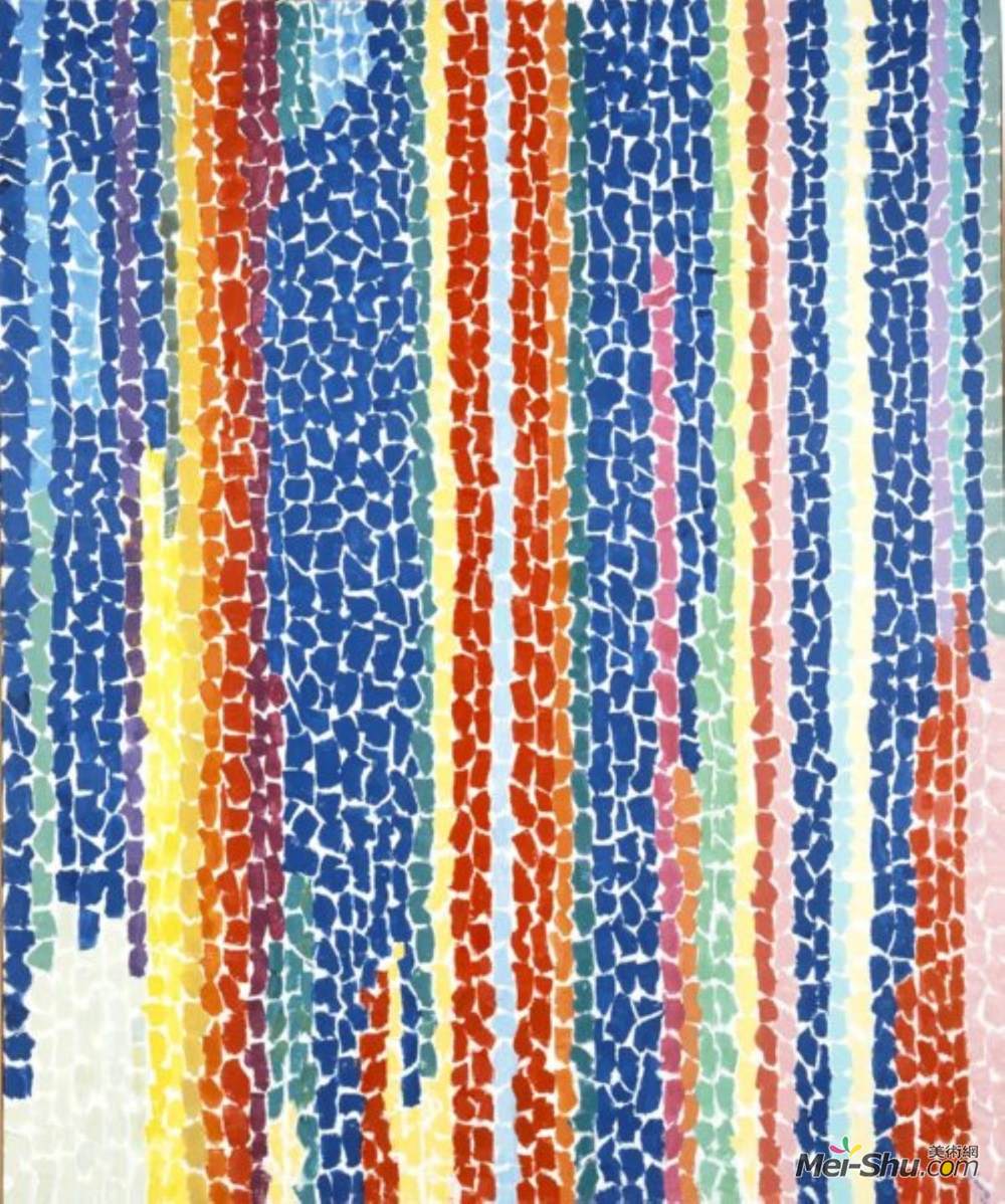 奥尔马·托马斯(Alma Woodsey Thomas)高清作品《鸢尾花、郁金香、金柑和番红花》