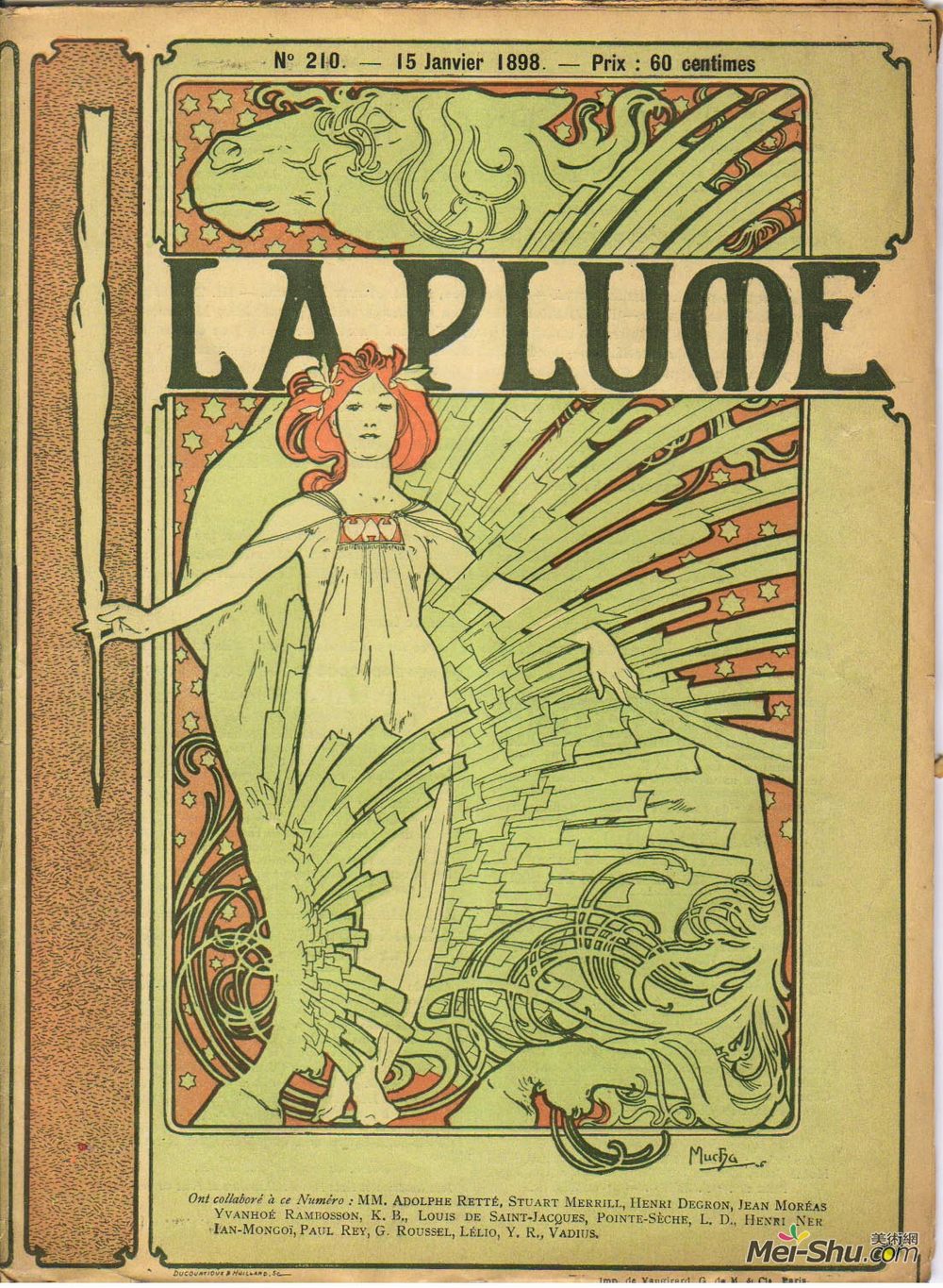 阿尔丰斯·慕夏(Alphonse Mucha)高清作品《穆哈为法国文艺创作的封面》