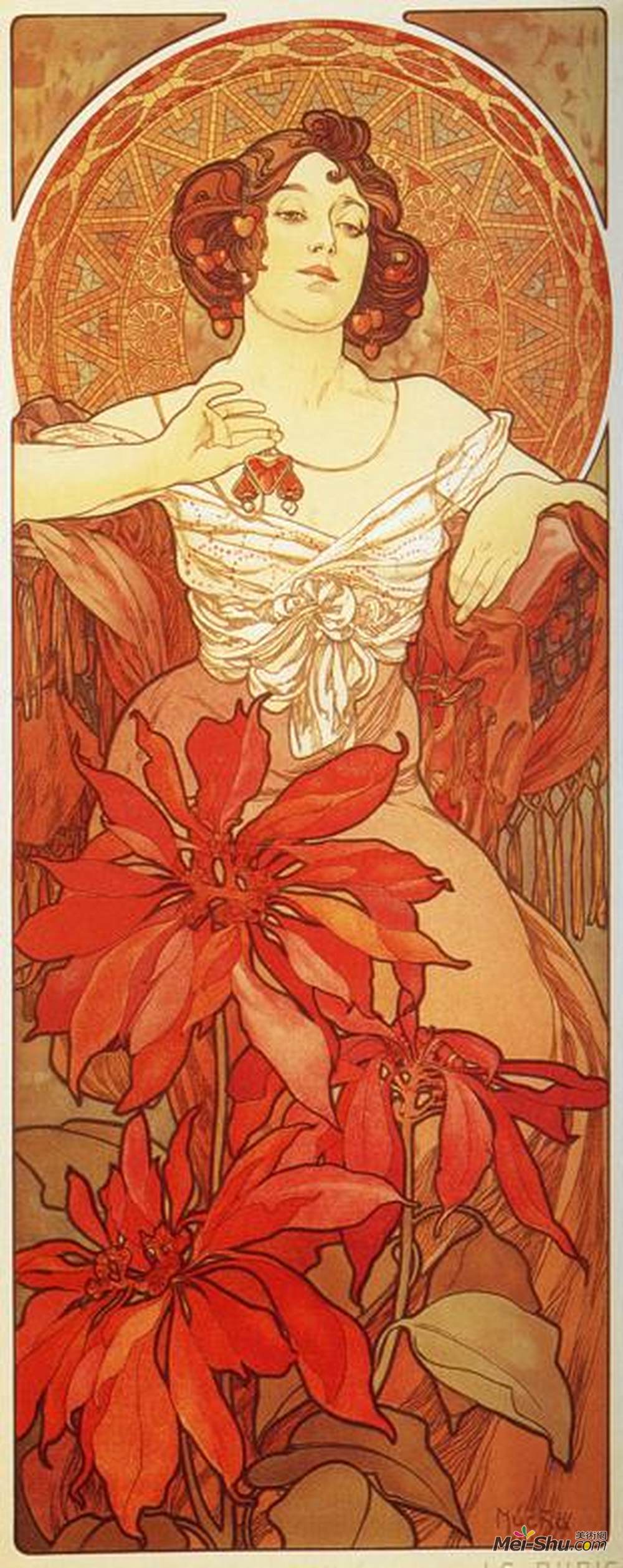 《红宝石》阿尔丰斯·慕夏(alphonse mucha)高清作品欣赏_阿尔丰斯·