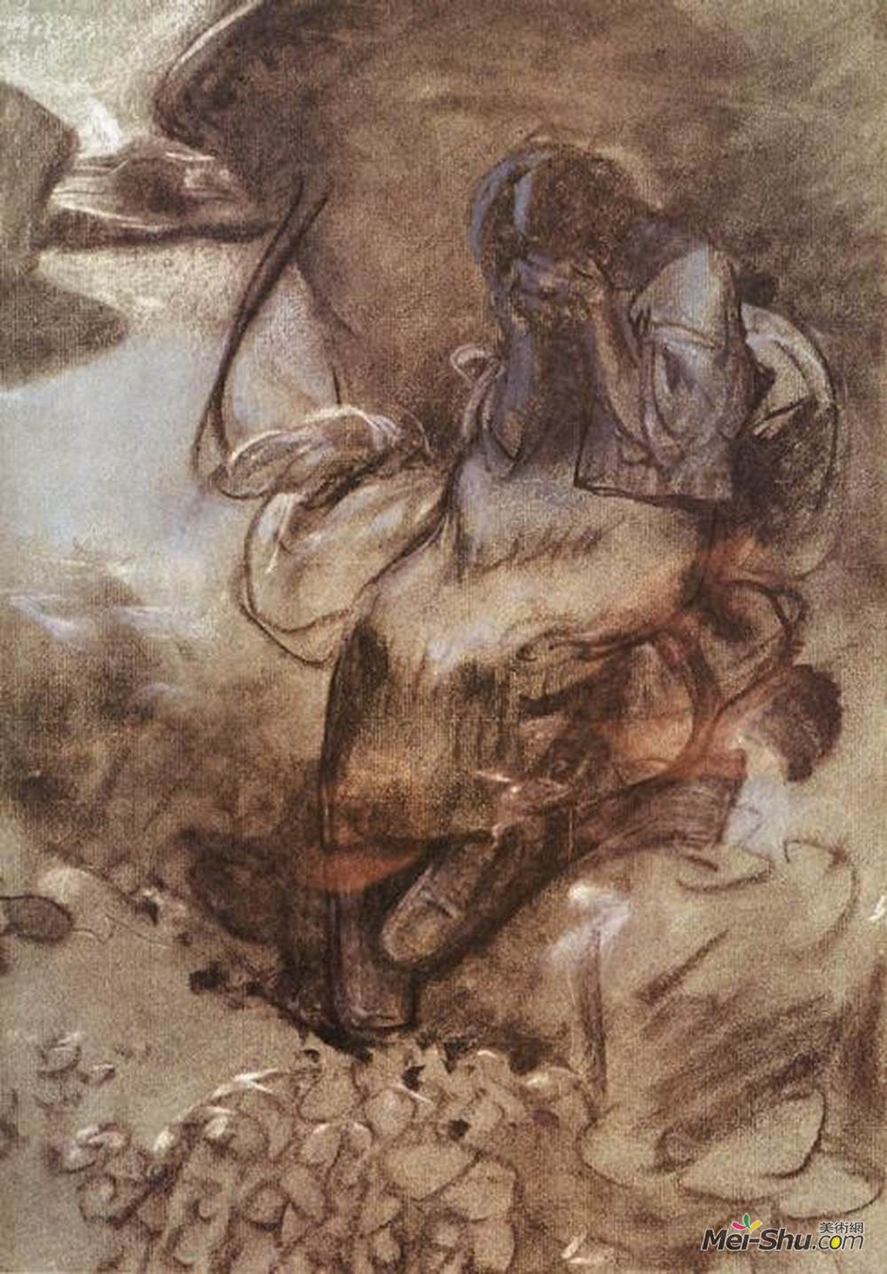 阿尔丰斯·慕夏(Alphonse Mucha)高清作品《哭泣的女孩》