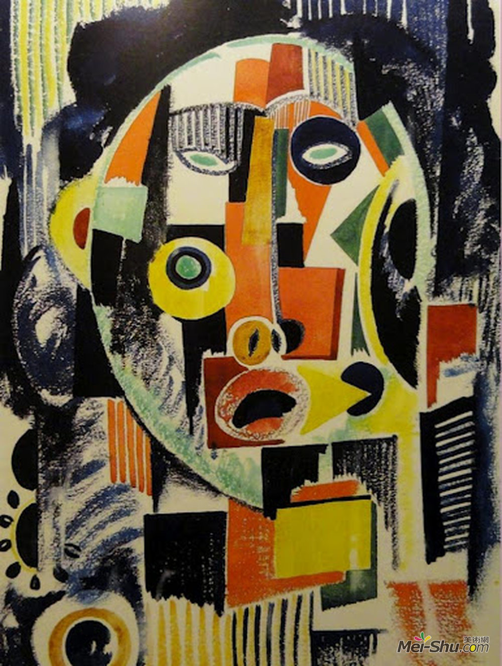何玛迪奥·德·苏詹·卡多索(Amadeo de Souza-Cardoso)高清作品《红海蓝1915》