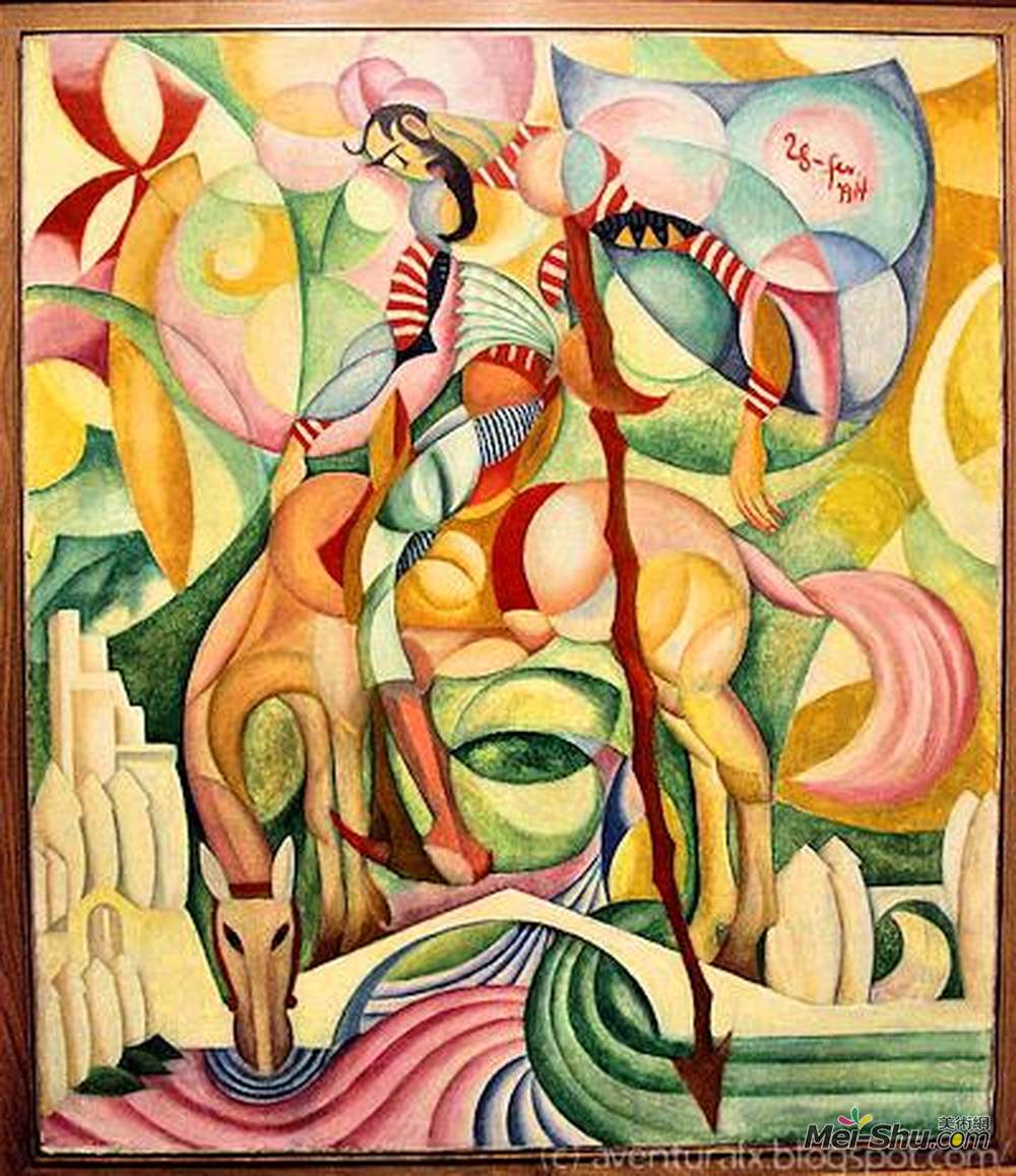 何玛迪奥·德·苏詹·卡多索(Amadeo de Souza-Cardoso)高清作品《唐吉霍特》