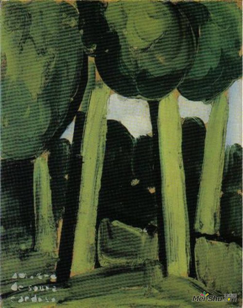 何玛迪奥·德·苏詹·卡多索(Amadeo de Souza-Cardoso)高清作品《绿色景观》