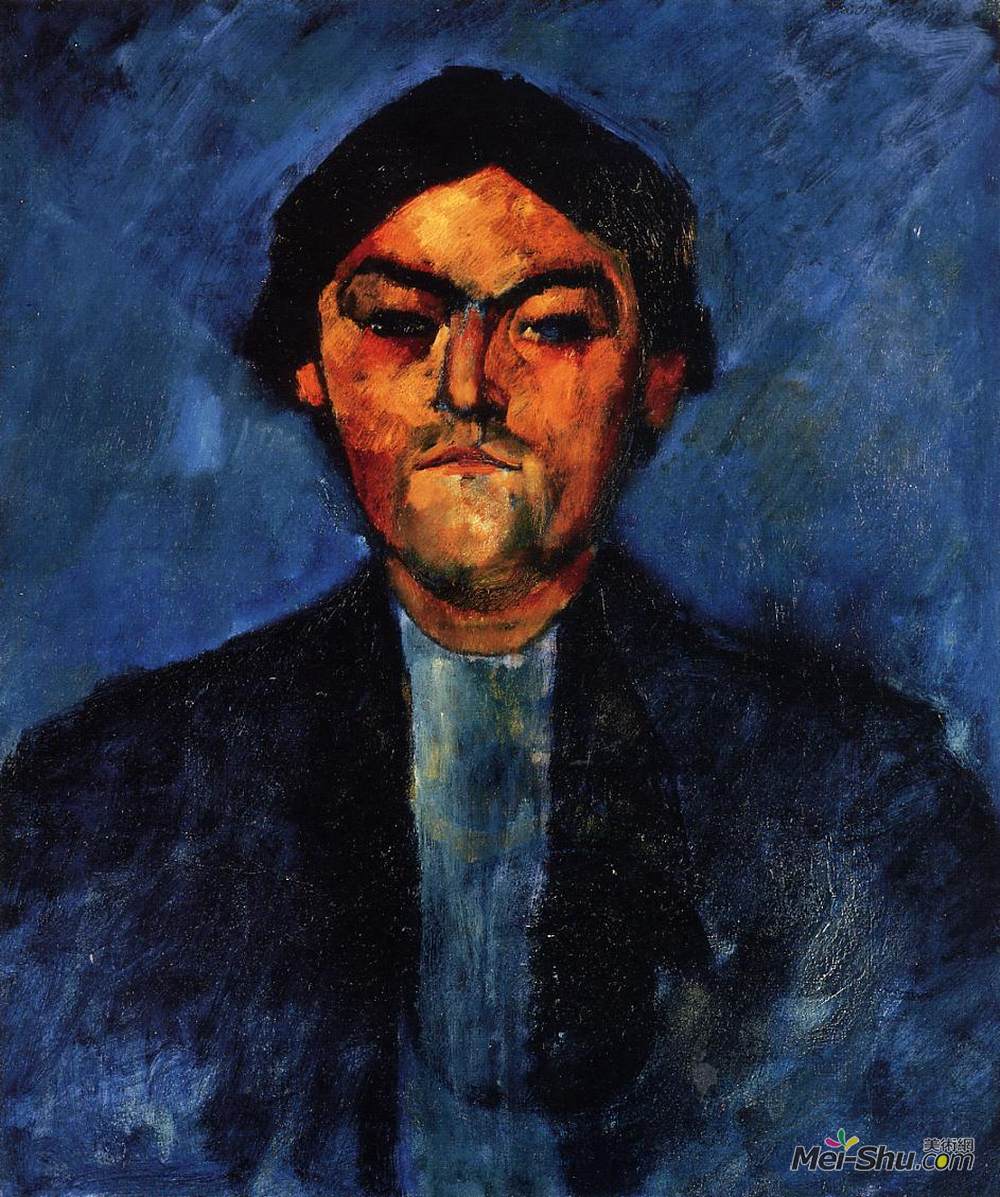 阿梅代奥·莫迪利亚尼(Amedeo Modigliani)高清作品《印刷工（佩德罗）》