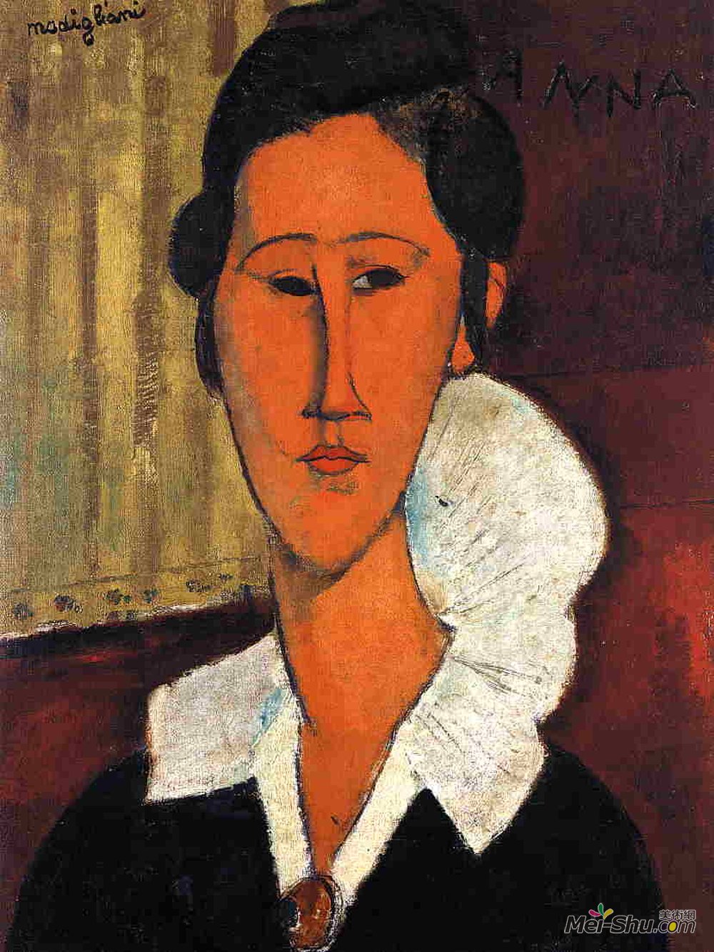 阿梅代奥·莫迪利亚尼(Amedeo Modigliani)高清作品《Anna (Hanka) Zborowska》