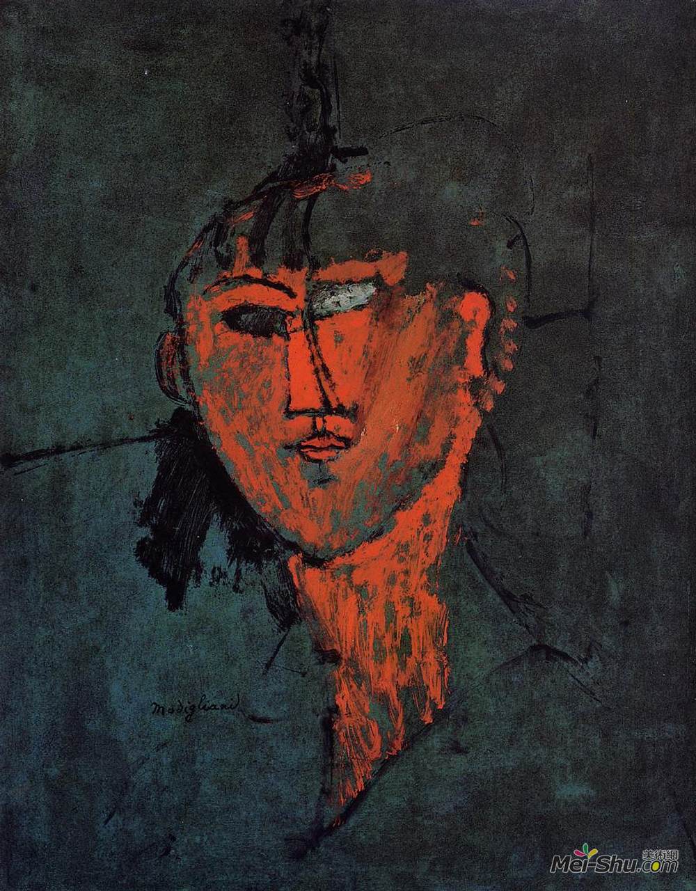 阿梅代奥·莫迪利亚尼(Amedeo Modigliani)高清作品《头》