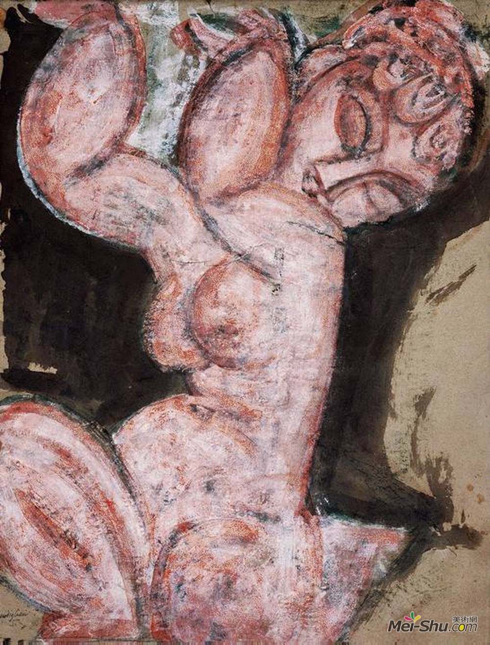 阿梅代奥·莫迪利亚尼(Amedeo Modigliani)高清作品《裸牙体》