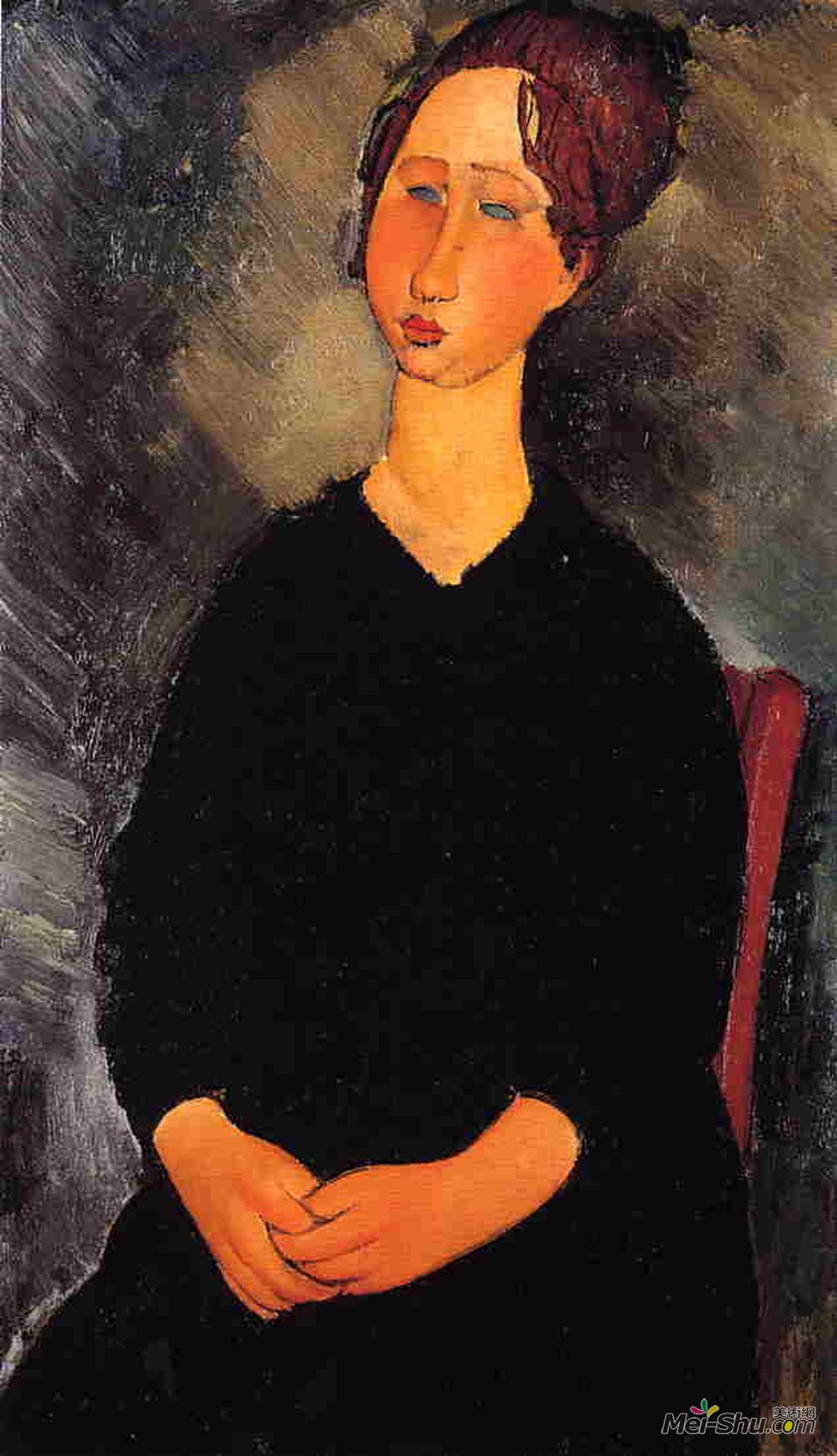 阿梅代奥·莫迪利亚尼(Amedeo Modigliani)高清作品《服务小姐》