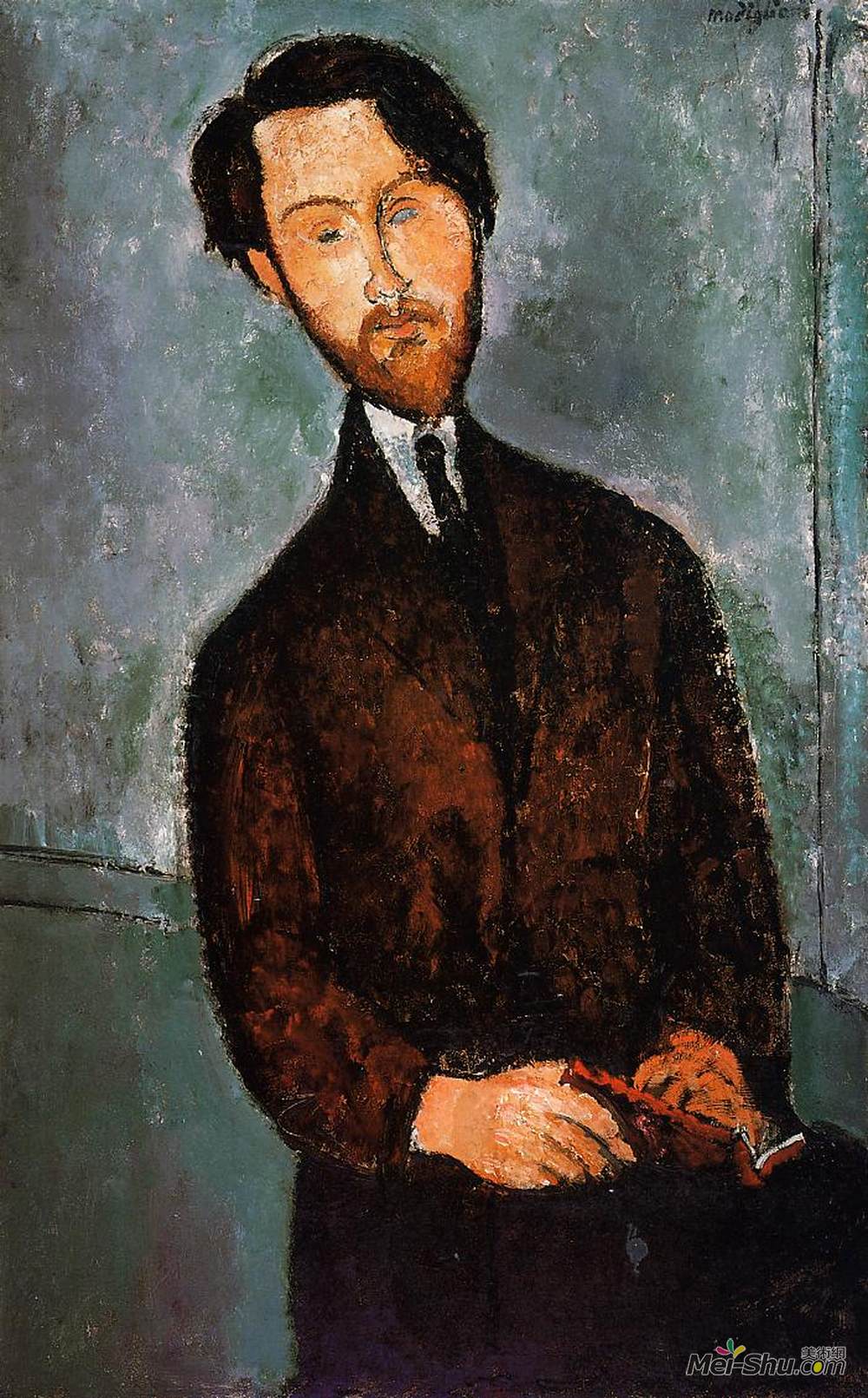 阿梅代奥·莫迪利亚尼(Amedeo Modigliani)高清作品《Portrait of Leopold Zborowski》