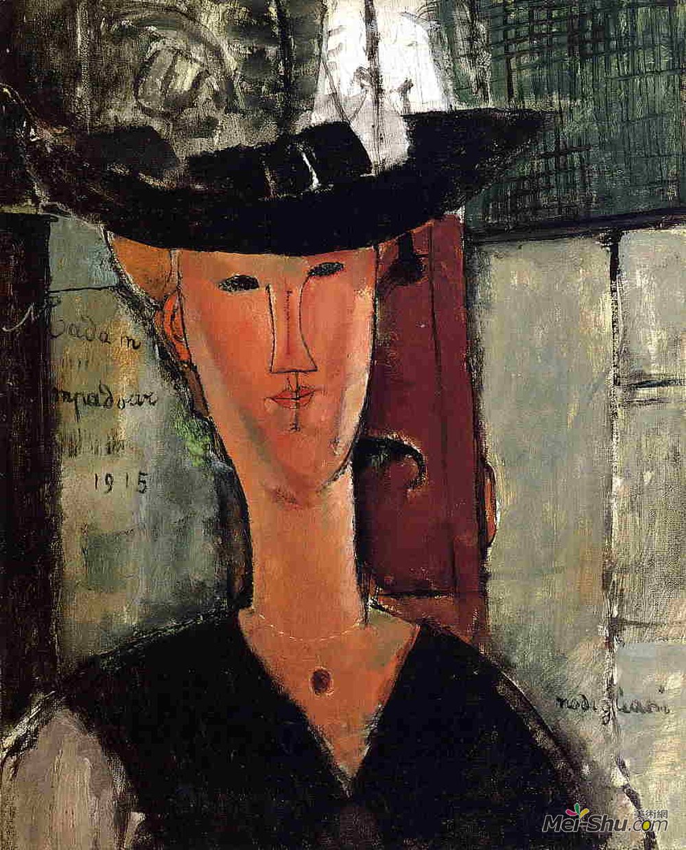 阿梅代奥·莫迪利亚尼(Amedeo Modigliani)高清作品《庞巴度夫人》