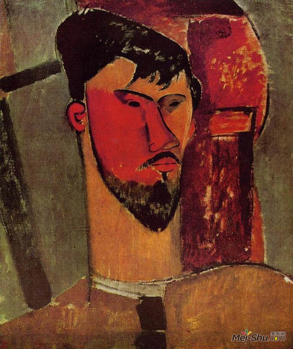 阿梅代奥·莫迪利亚尼(Amedeo Modigliani)高清作品《亨利在劳伦斯的肖像》