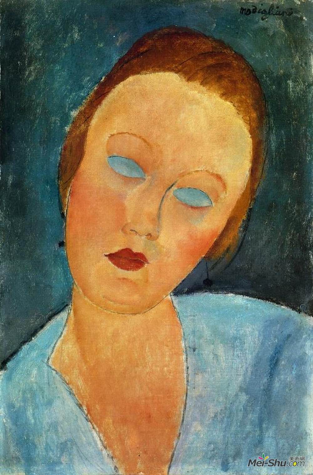 阿梅代奥·莫迪利亚尼(Amedeo Modigliani)高清作品《伏卧夫人画像》