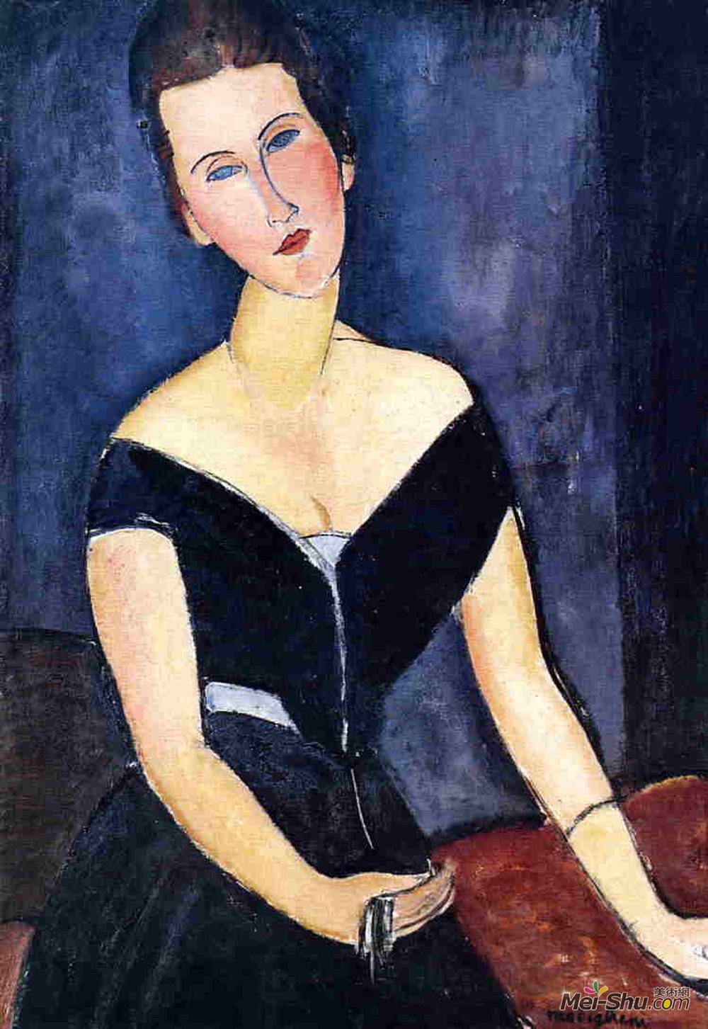 阿梅代奥·莫迪利亚尼(Amedeo Modigliani)高清作品《Madame Georges van Muyden》