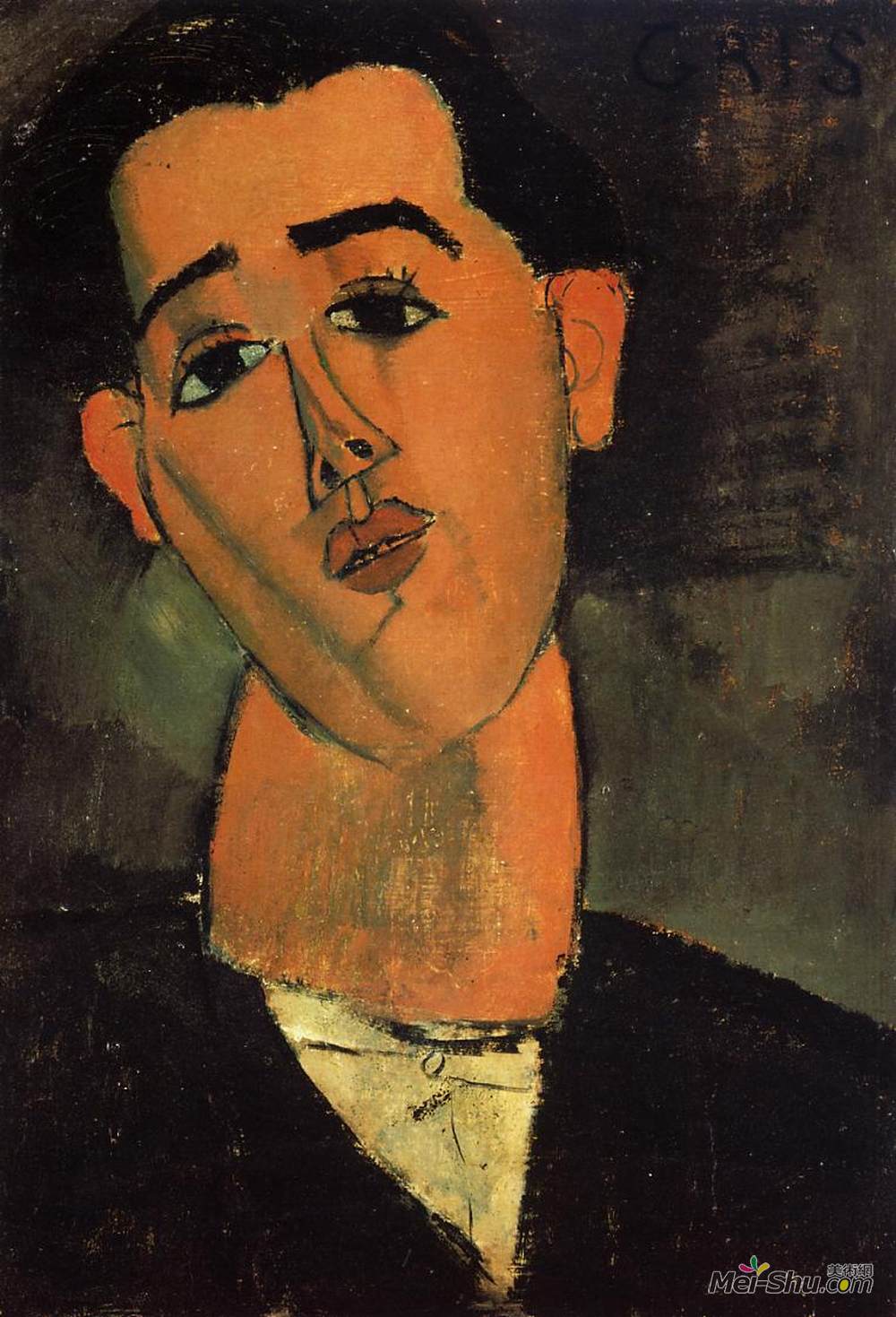 阿梅代奥·莫迪利亚尼(Amedeo Modigliani)高清作品《胡安·格里斯的肖像》