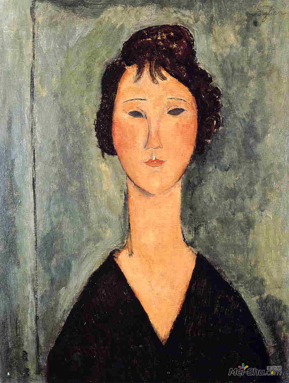 阿梅代奥·莫迪利亚尼(Amedeo Modigliani)高清作品《女性肖像》