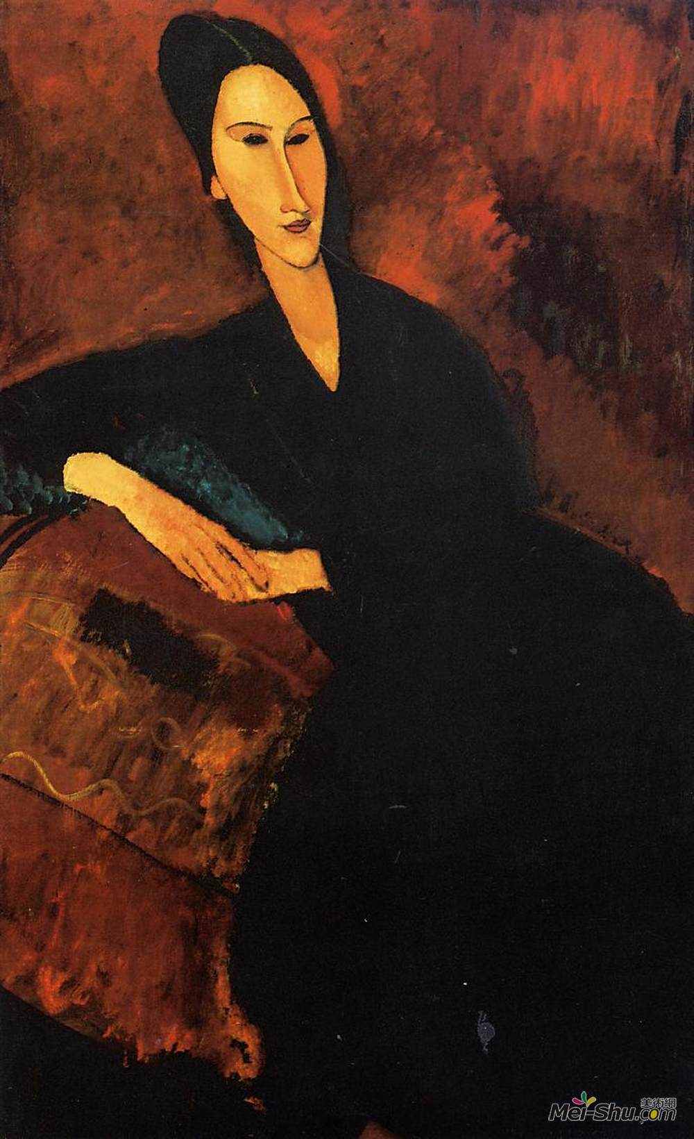 阿梅代奥·莫迪利亚尼(Amedeo Modigliani)高清作品《Portrait of Anna Zborowska》