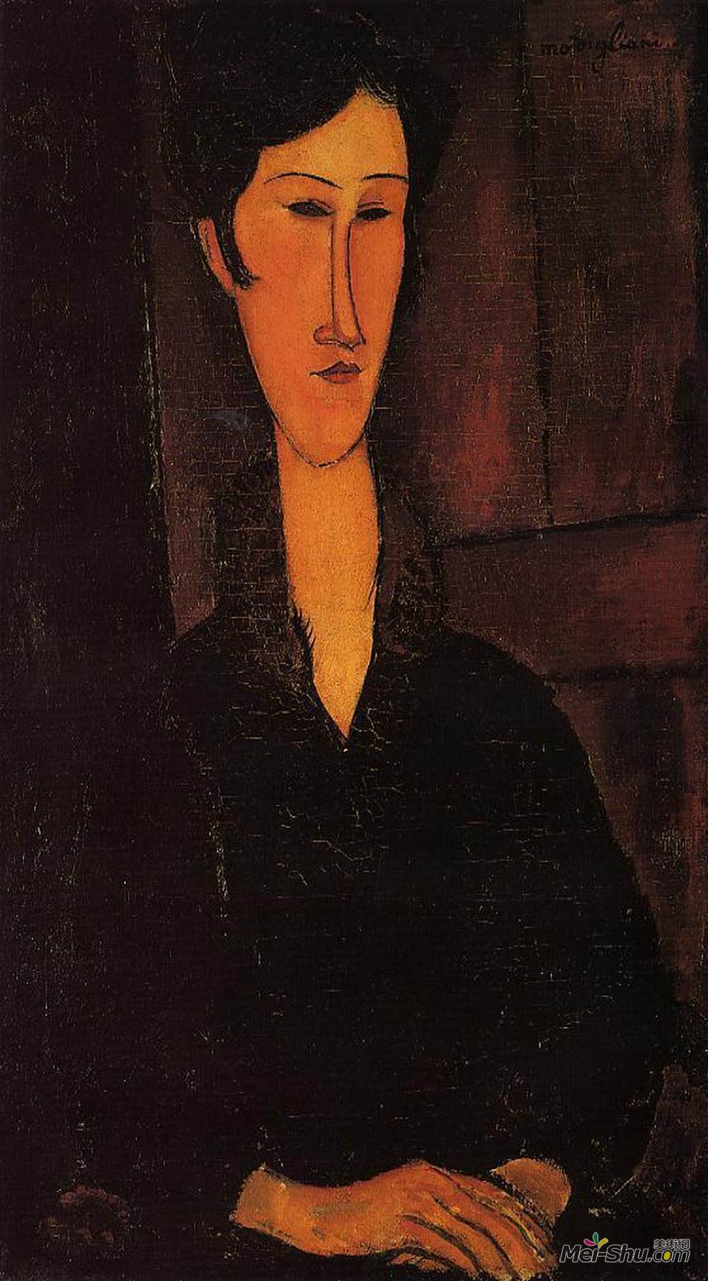 阿梅代奥·莫迪利亚尼(Amedeo Modigliani)高清作品《Portrait of Madame Zborowska》