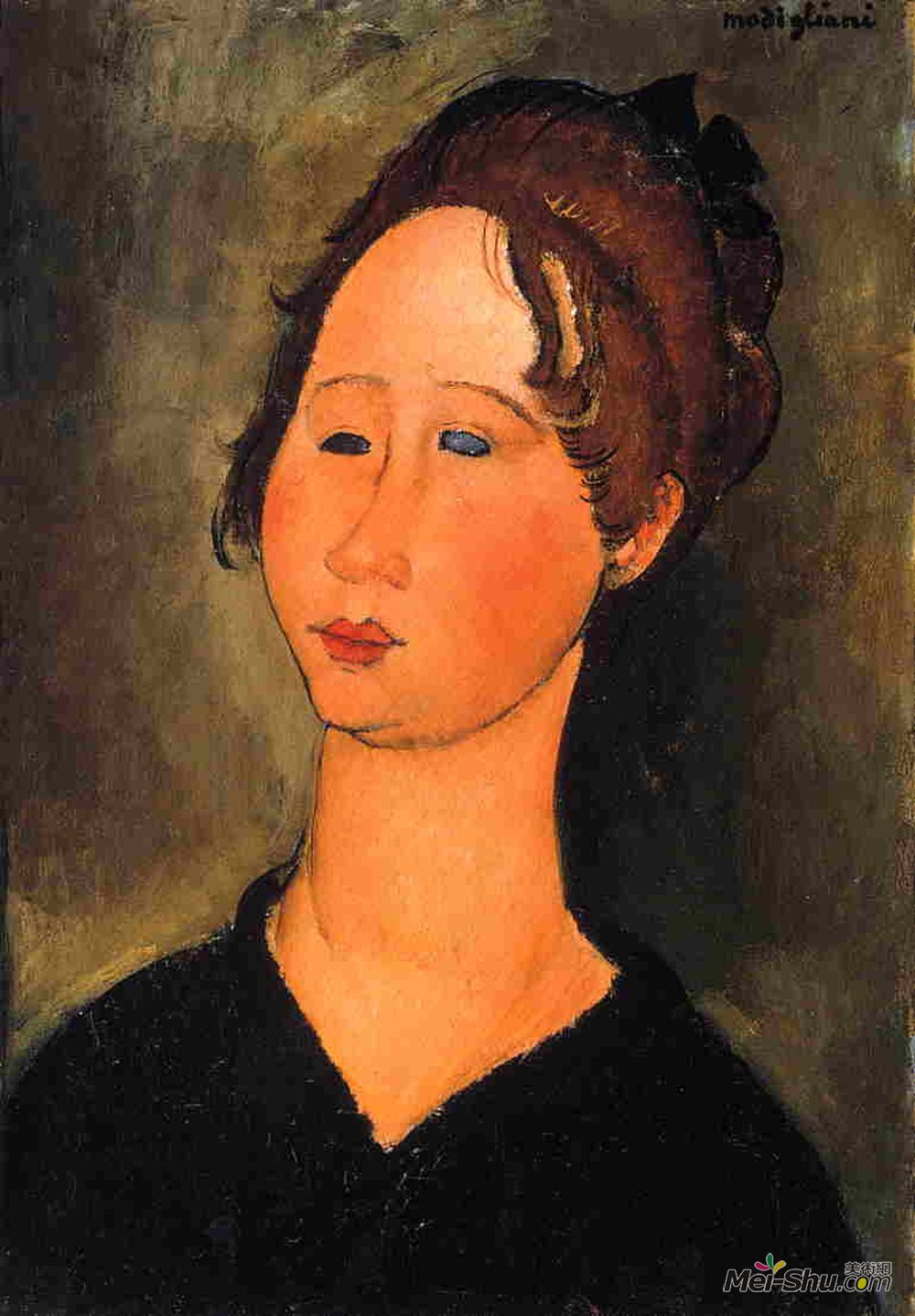 阿梅代奥·莫迪利亚尼(Amedeo Modigliani)高清作品《勃艮第女人》