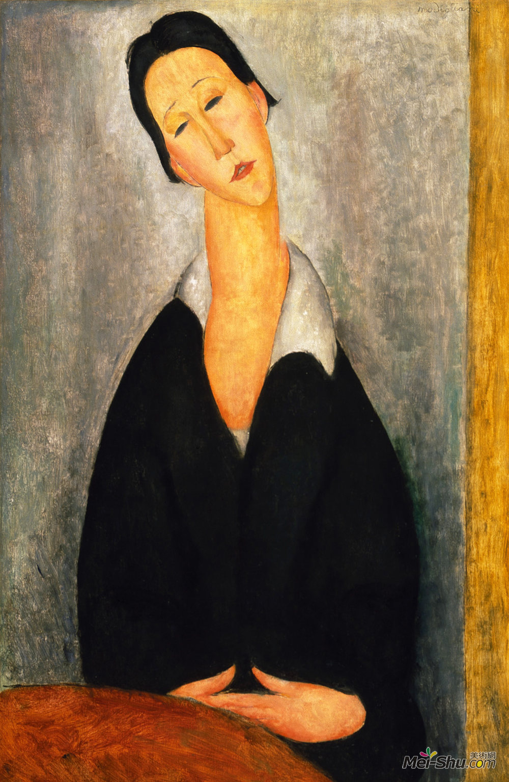 阿梅代奥·莫迪利亚尼(Amedeo Modigliani)高清作品《波兰女人肖像》