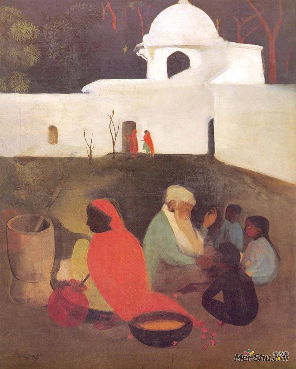 阿姆丽塔·谢尔吉尔(Amrita Sher-Gil)高清作品《古代讲故事者》